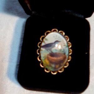 New, ring with bird and nest image
